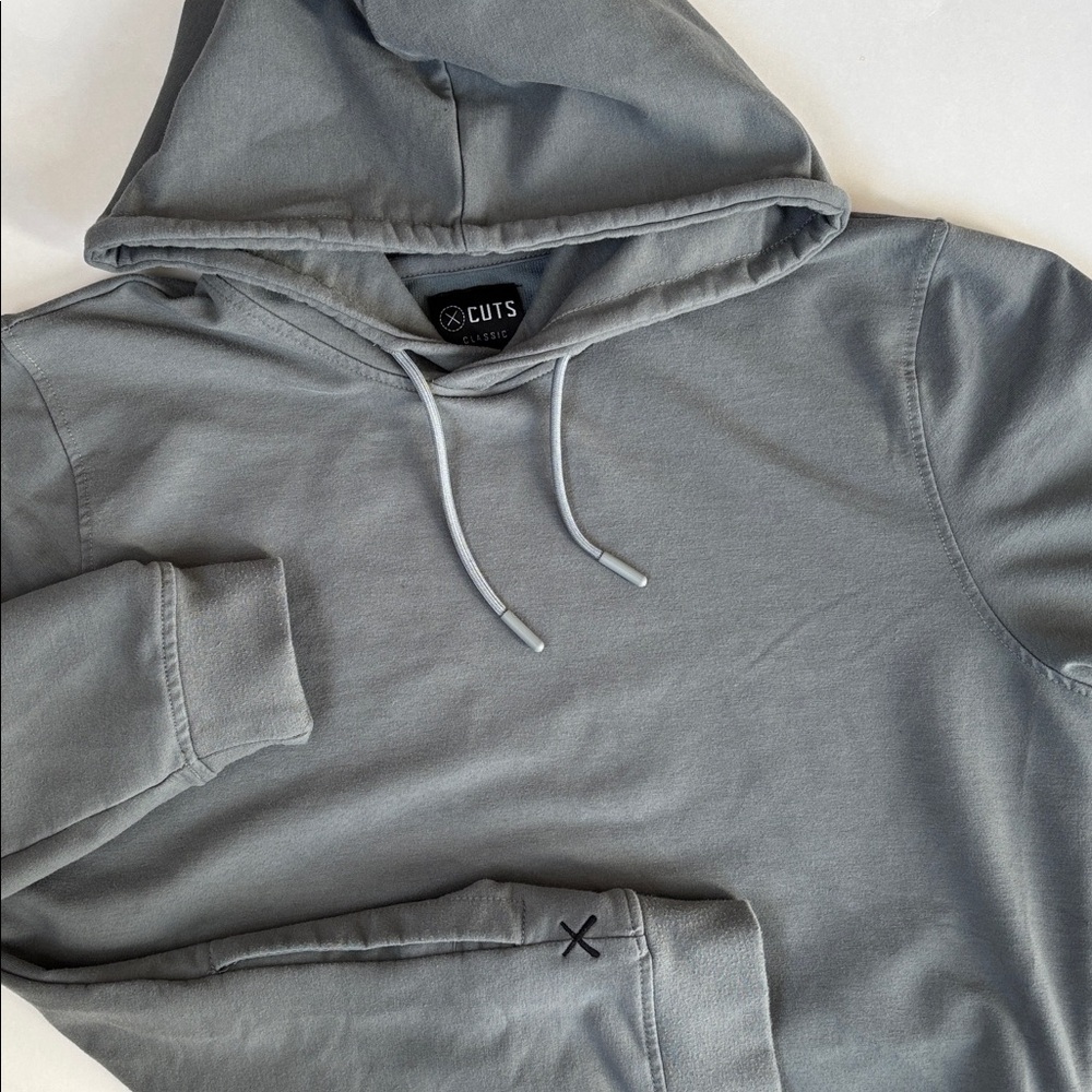 Cuts Hyperloop Classic Hoodie Pullover Sweatshirt‎ Stretch Knit Gray Mens Medium